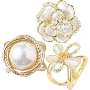 Scarf Rings for Women – Buckles, Slides & Clips for Scarves and T-Shirt Ties 3Pc